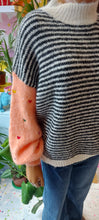 Load image into Gallery viewer, Kiki striped knot contrast heart sleeve sweater
