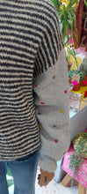 Load image into Gallery viewer, Kiki striped knot contrast heart sleeve sweater