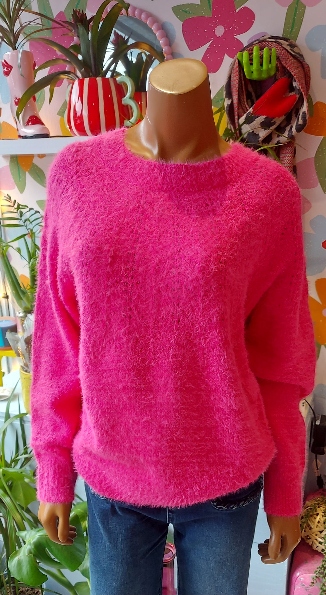 Kiki soft knit hot pink soft sweater