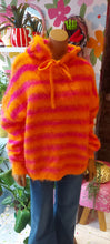 Load image into Gallery viewer, Kiki soft furry knit striepd hooded sweater
