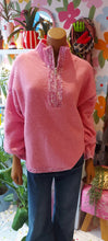 Load image into Gallery viewer, Kiki baby pink sequin knit zip sweater