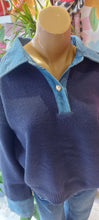 Load image into Gallery viewer, Kiki navy denim collar knit sweater