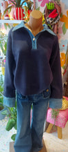Load image into Gallery viewer, Kiki navy denim collar knit sweater