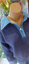 Load image into Gallery viewer, Kiki navy denim collar knit sweater