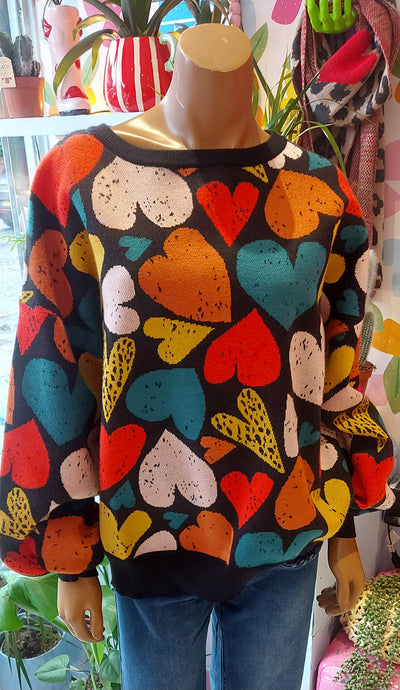 Kiki mulit heart knit sweater