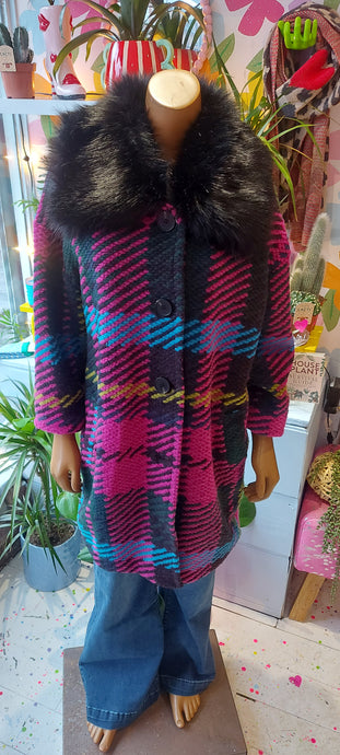 Kiki checked woolen coat