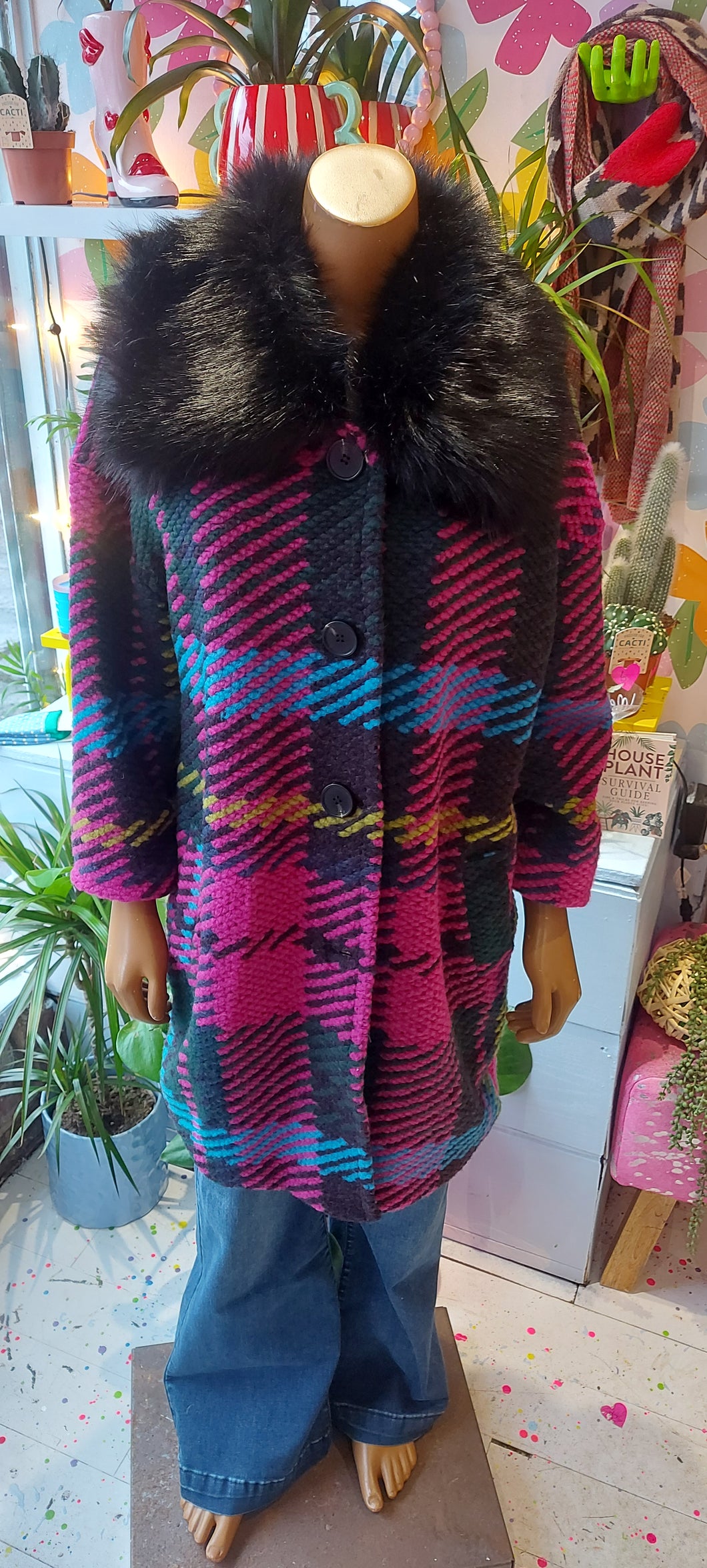 Kiki checked woolen coat