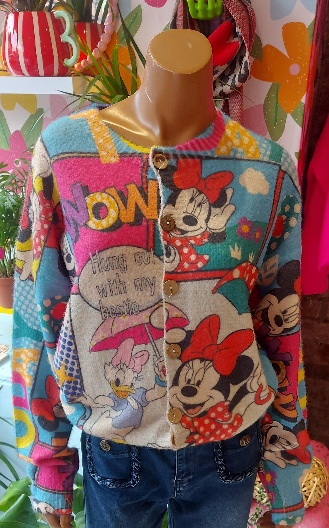 Mollie comic cartoon knit cardigan
