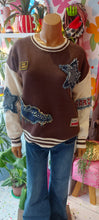 Load image into Gallery viewer, Demi denim patch funky knit sweater