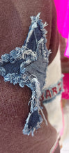 Load image into Gallery viewer, Demi denim patch funky knit sweater