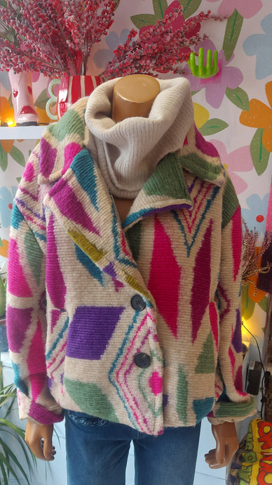 Ellie colourful woollen jacket