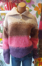 Load image into Gallery viewer, Ellie mix stripe knit collar sweater