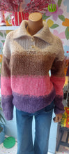 Load image into Gallery viewer, Ellie mix stripe knit collar sweater