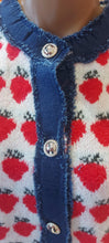 Load image into Gallery viewer, Ellie strawberry denim knit cardigan