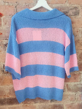 Load image into Gallery viewer, Ellie blue pink pink Summer knit sweater