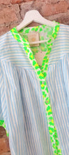 Load image into Gallery viewer, Neon green trim animal 100% Cotton blouse