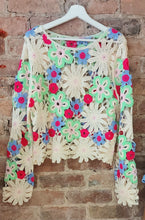 Load image into Gallery viewer, Ella multi colour vibrant crochet top