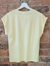 Load image into Gallery viewer, Lemon stripe cotton T shirt