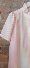 Load image into Gallery viewer, Ellie candy stripe pink ruffle collar short sleeve blouse