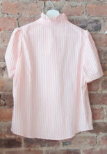 Load image into Gallery viewer, Ellie candy stripe pink ruffle collar short sleeve blouse