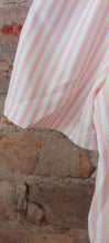 Load image into Gallery viewer, Ellie candy stripe pink ruffle collar short sleeve blouse
