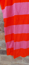 Load image into Gallery viewer, Bella wide stripe light knit top in red and pink neon green on neck