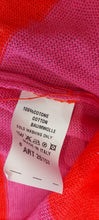 Load image into Gallery viewer, Bella wide stripe light knit top in red and pink neon green on neck