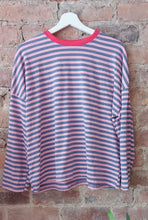 Load image into Gallery viewer, Nessa striped pink and blue long sleeve top