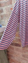 Load image into Gallery viewer, Nessa striped pink and blue long sleeve top