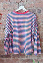 Load image into Gallery viewer, Nessa striped pink and blue long sleeve top