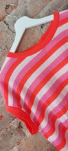 Load image into Gallery viewer, Ellie pink orange and baby pink stripe light knit top