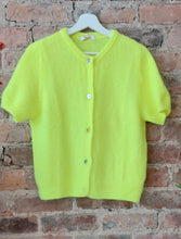 Load image into Gallery viewer, Nessa neon yellow knit short sleeved cardigan