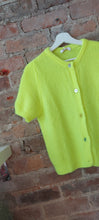 Load image into Gallery viewer, Nessa neon yellow knit short sleeved cardigan