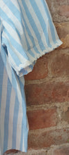 Load image into Gallery viewer, Bella baby blue striped blouse with piping on sleeve