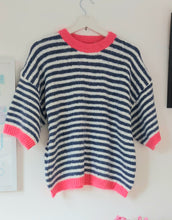 Load image into Gallery viewer, Blue and white stripe knit top