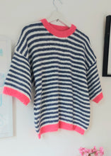 Load image into Gallery viewer, Blue and white stripe knit top