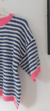 Load image into Gallery viewer, Blue and white stripe knit top