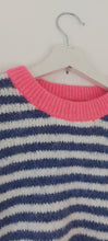 Load image into Gallery viewer, Blue and white stripe knit top