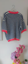 Load image into Gallery viewer, Blue and white stripe knit top