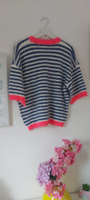 Load image into Gallery viewer, Blue and white stripe knit top