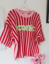 Load image into Gallery viewer, Red and pink stripe Iconic knit sweater