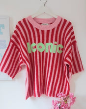 Load image into Gallery viewer, Red and pink stripe Iconic knit sweater