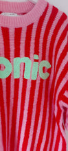 Load image into Gallery viewer, Red and pink stripe Iconic knit sweater
