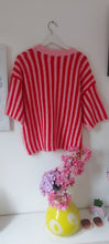 Load image into Gallery viewer, Red and pink stripe Iconic knit sweater