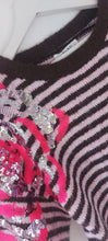 Load image into Gallery viewer, Sequin sleeve 3/4 sleeve stripe knit