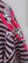 Load image into Gallery viewer, Sequin sleeve 3/4 sleeve stripe knit