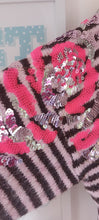 Load image into Gallery viewer, Sequin sleeve 3/4 sleeve stripe knit