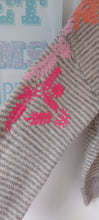 Load image into Gallery viewer, Beige stripe embroidered sleeves sweater