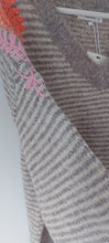 Load image into Gallery viewer, Beige stripe embroidered sleeves sweater