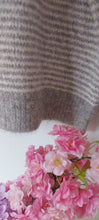 Load image into Gallery viewer, Beige stripe embroidered sleeves sweater